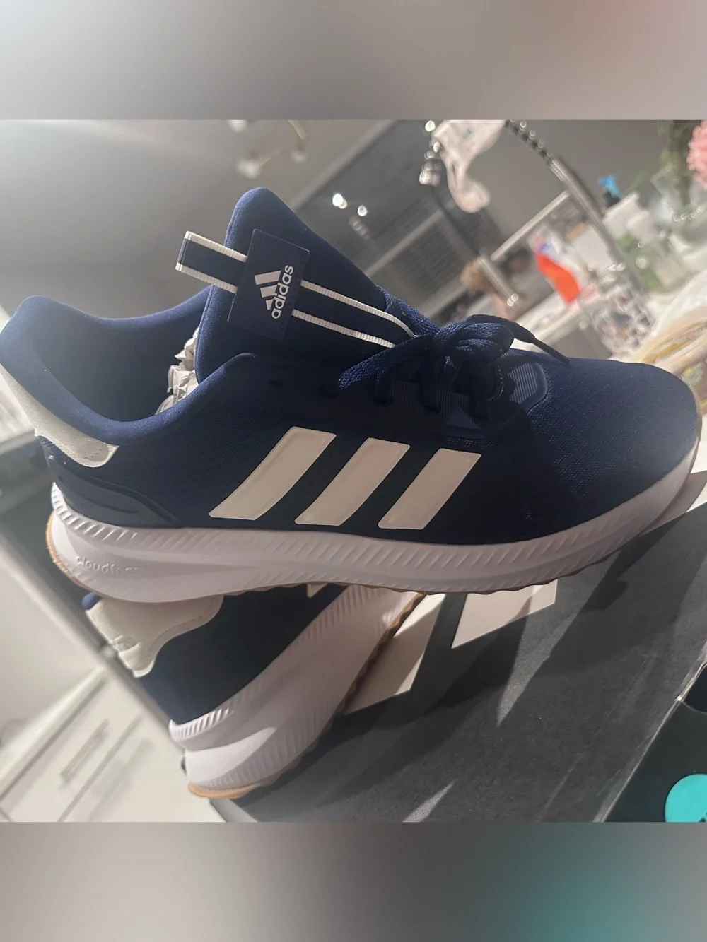 adidas Men’s Navy & White Sneakers- brand new